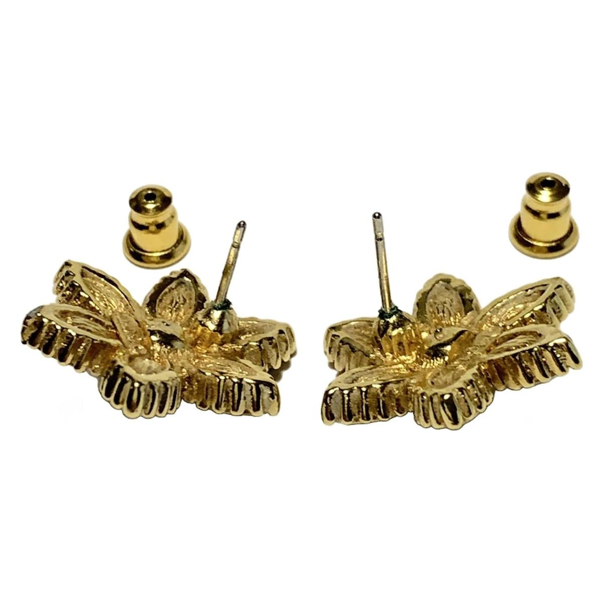 DIOR ChristianDior ディオール クリスチャンディオール ピアス - ゴールド×クリア×白 フラワー 花 WWW_SHINETEETH_COM