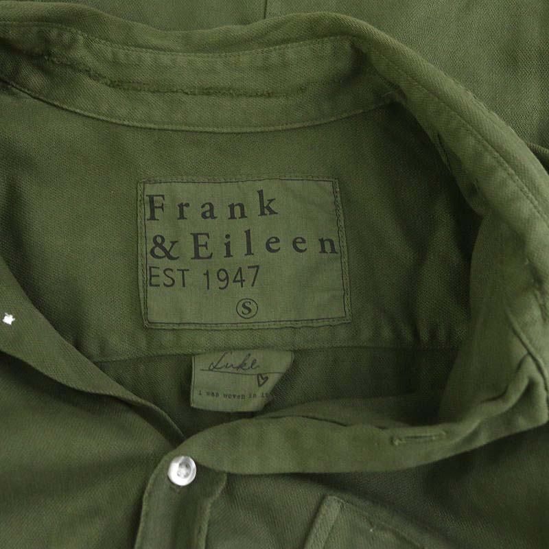 フランク&アイリーン Frank&Eileen LUKE ITALIAN COLOR STONEWASH シャツ ダメージ加工 長袖 S カーキ  /HK ■OS ■SH