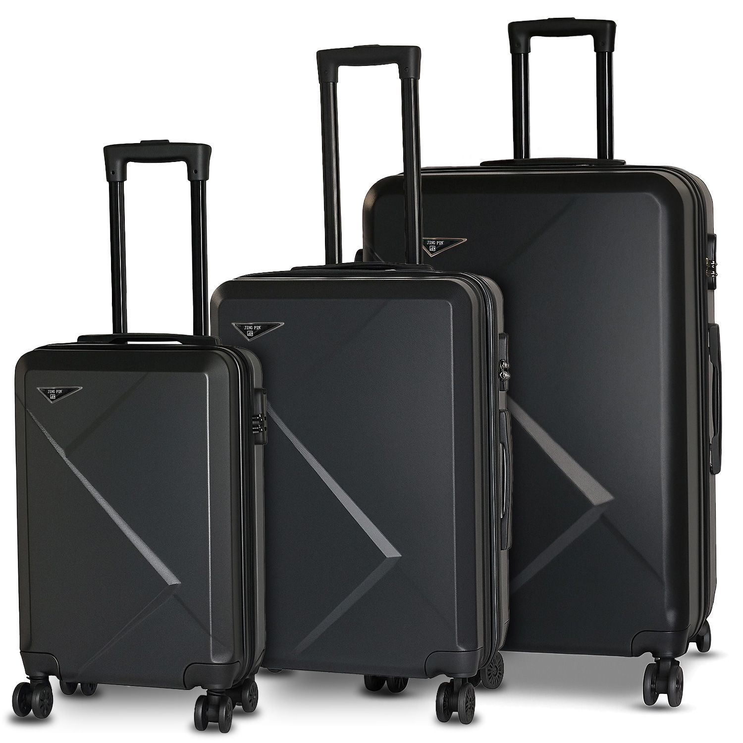 3点セット スーツケース キャリーケース キャリーバッグ 超軽量 S|M|L サイズ 5～7泊 大容量 静音 旅行 ビジネス 出張 修学旅行 旅行 ハードケース Transporter 送料無料 808-3set ブラック