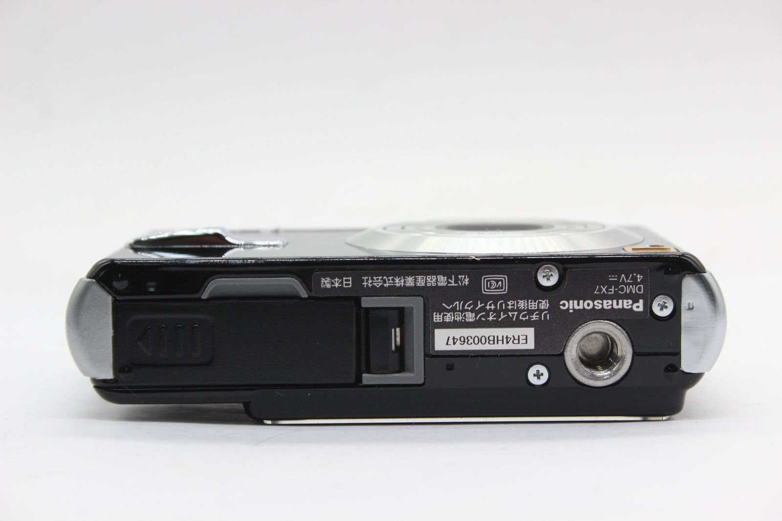 【美品 返品保証】 パナソニック Panasonic LUMIX DMC-FX7 ブラック バッテリー チャージャー付き コンパクトデジタルカメラ  s5236
