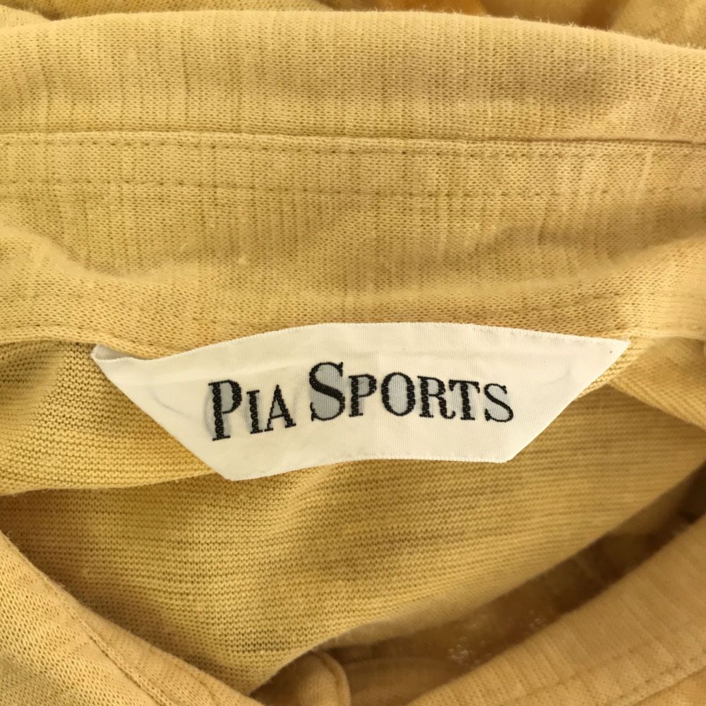 ピアスポーツ リネンブレンド 半袖 ポロシャツ 5 イエロー系 PIA SPORTS メンズ 古着 【240525】 メール便可