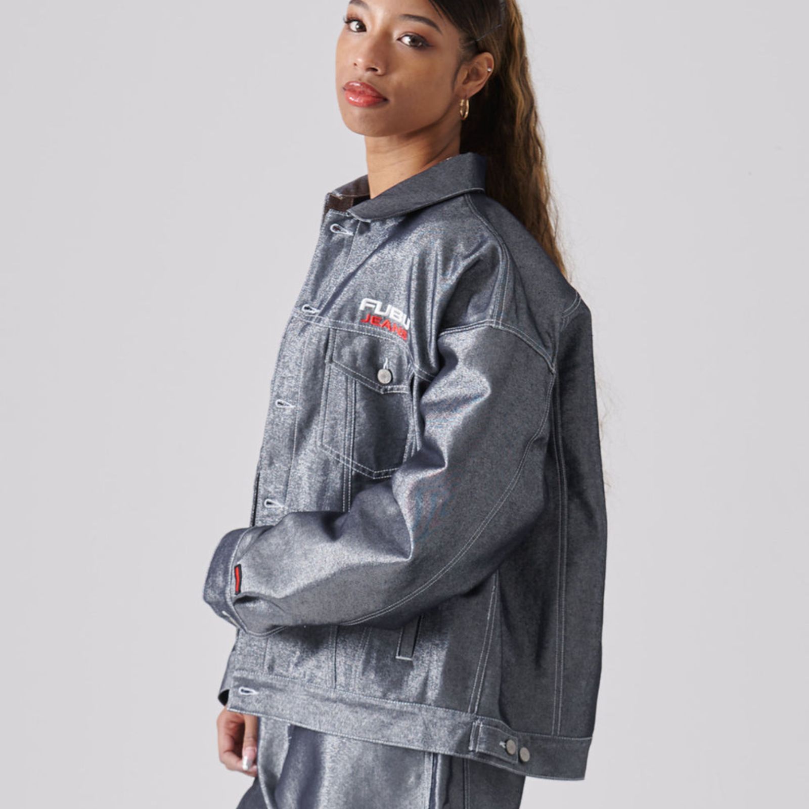 新作】【FUBU／フブ・METALLIC DENIM JACKET ／メタリックデニム