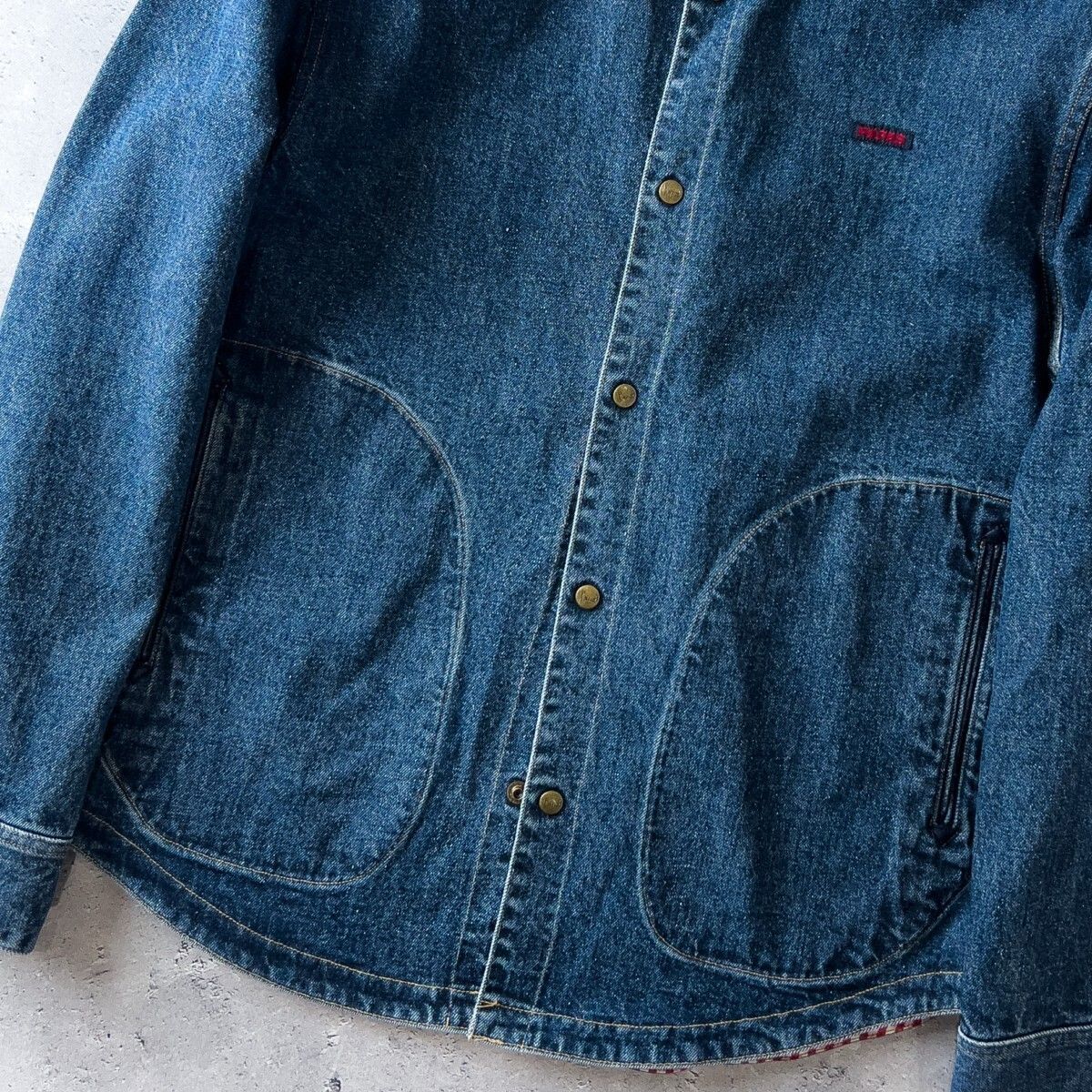 【美品】PAPAS パパス　デニム　グレー　カバーオール　ジャケット 48 美品 PAPAS パパス デニム カバーオール ジャケット ワーク