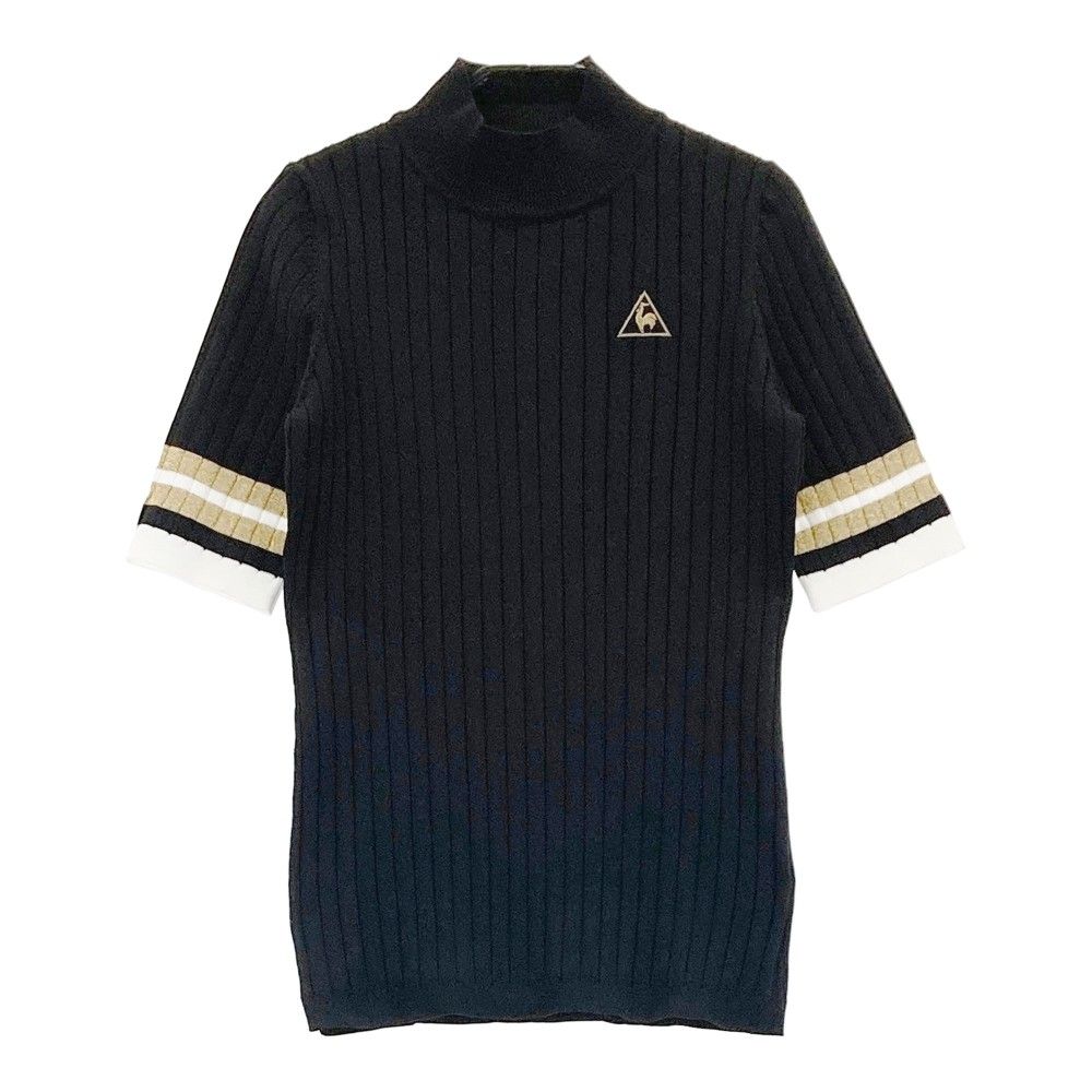 サイズ：L LE COQ GOLF ルコックゴルフ  ハイネック 半袖ニットセーター  ブラック系 [240101360614] ゴルフウェア レディース ストスト