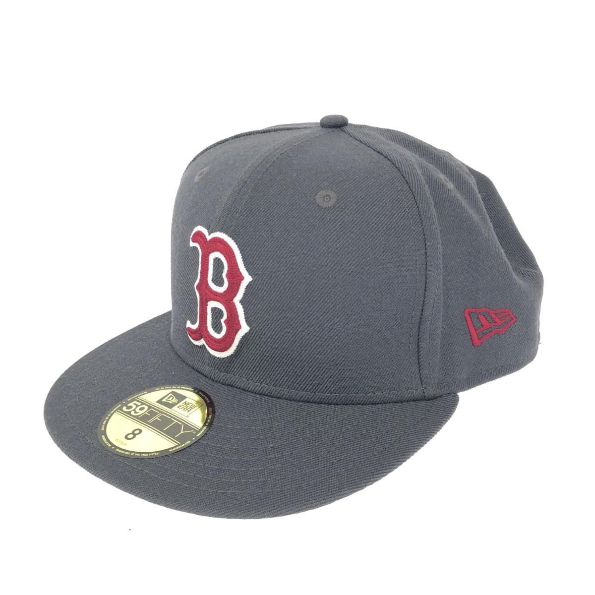 美品 NEW ERA ニューエラ ボストンレッドソックス キャップ グレー 毛 