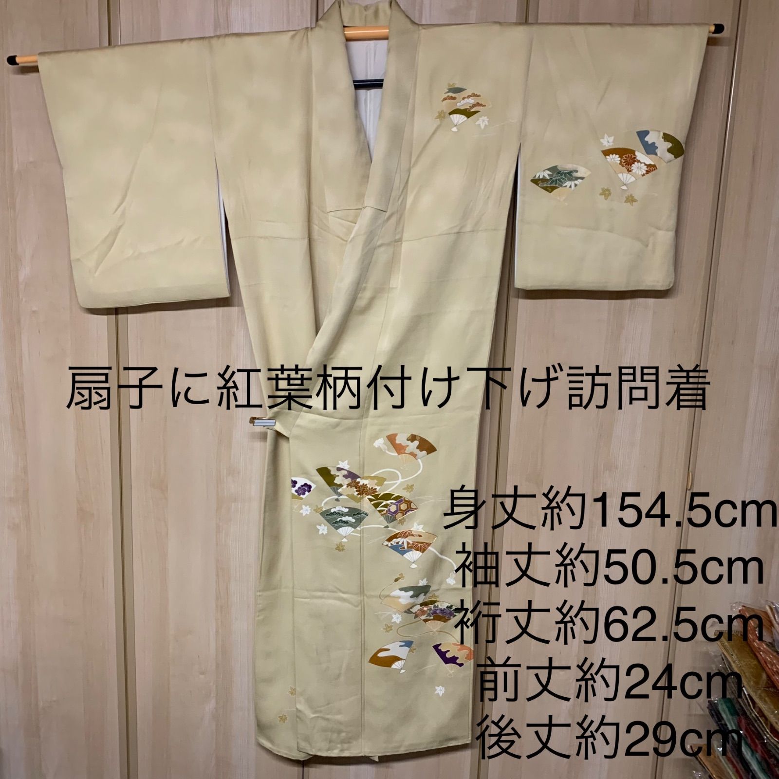 着物/訪問着/付け下げ/扇柄 扇子に紅葉柄付け下げ訪問着 訪問着 付け 