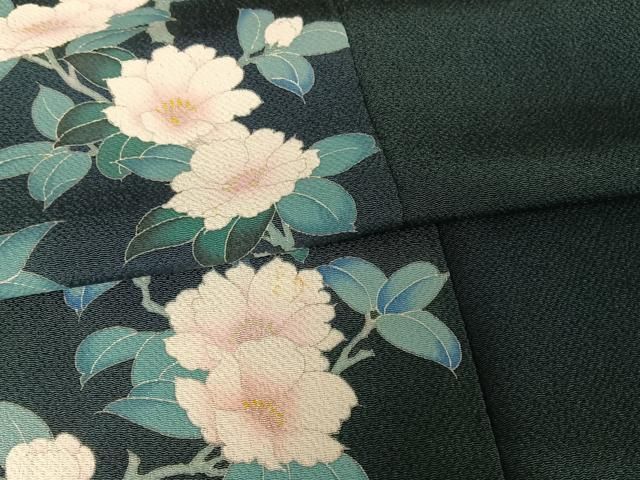 平和屋着物○十日町 加賀草木友禅の第一人者 田村哲彦 訪問着 枝花間道