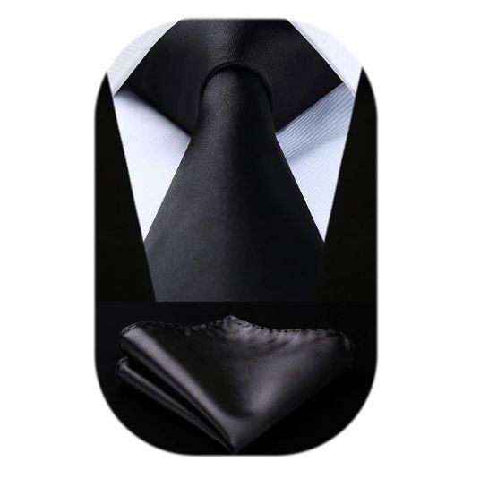 [ミチコロンドン] ネクタイ 黒 葬式 弔事用 ブラックフォーマル ブランドネクタイ お葬式 通夜 冠婚葬祭 法事 冠婚葬祭 ネクタイ 黒 メンズ 無地 ネクタイ チーフ セット ブランド フォーマル 葬式用 喪服 葬儀