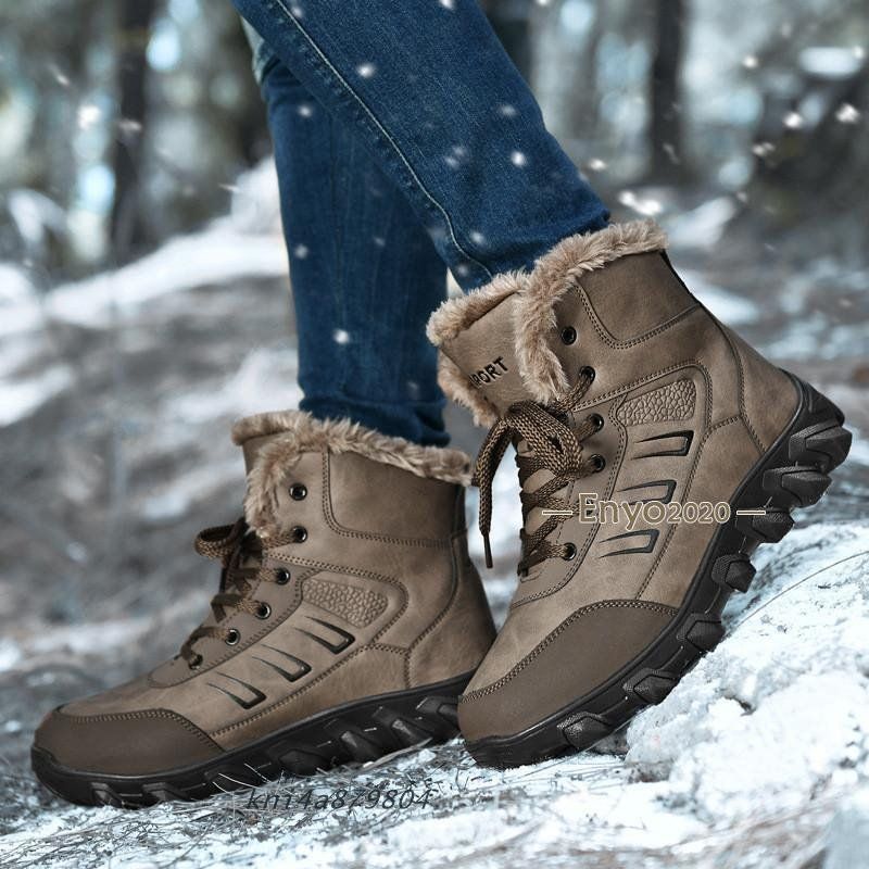 ムートンブーツ メンズ 靴 ブーツ 裏起毛 スノーブーツ ショートブーツ カジュアル 裏ボア かっこいい 暖かい プレゼント kni 4 a 879804 数量限定 ケーブル編み