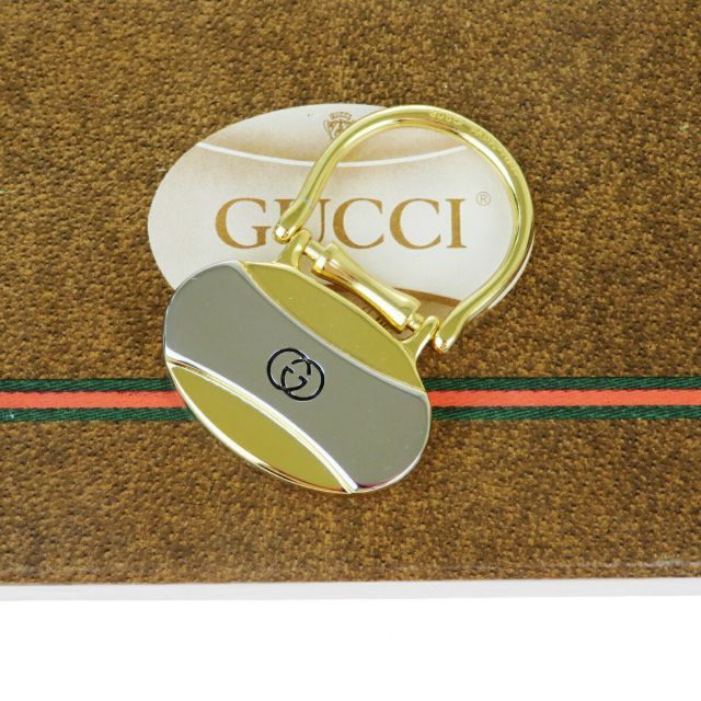 【中古】 グッチ(Gucci) バッグチャーム　キーリング ファッション キーホルダー (ゴールド，シルバー) 07FA917