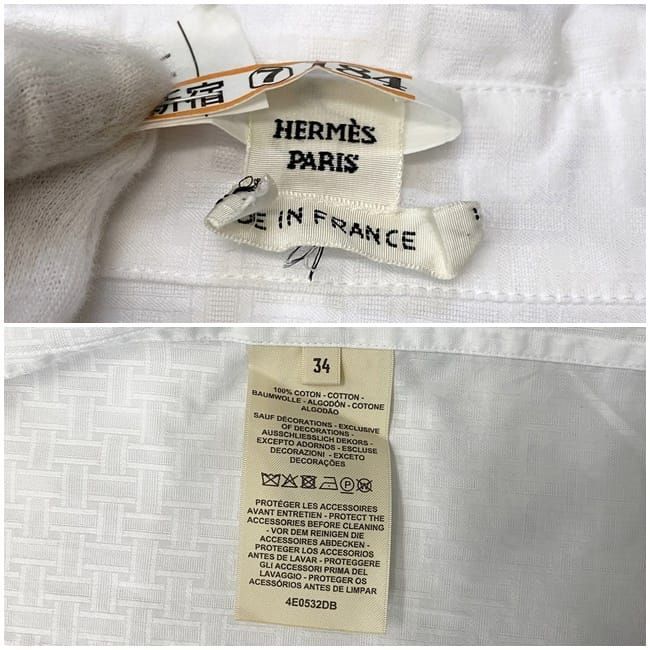 エルメス ジップ ワンピース ホワイト 美品 クリーニング済み 34 綿