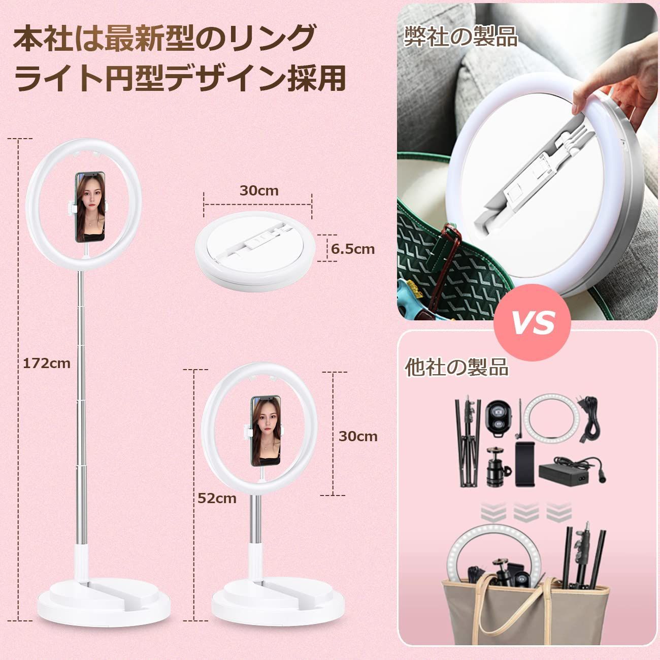 数量限定】折リたたみ一体式 高安定性 外径11.4インチ 撮影用 高