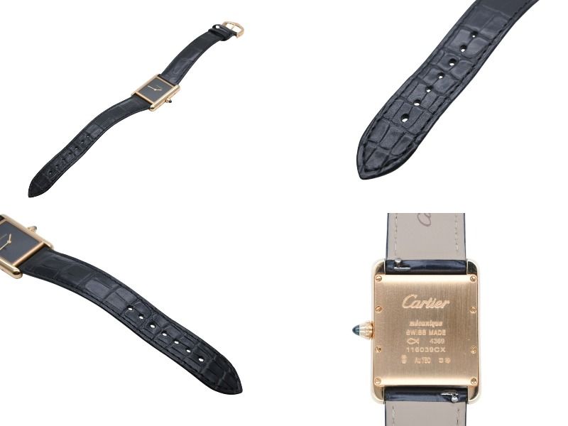 新品同様 Cartier カルティエ タンクルイカルティエ LMサイズ WGTA0091 オニキス ブラック 文字盤 時計 中古 4b007392 新品同様 Cartier カルティエ タンクルイカルティエ LMサイズ WGTA0091