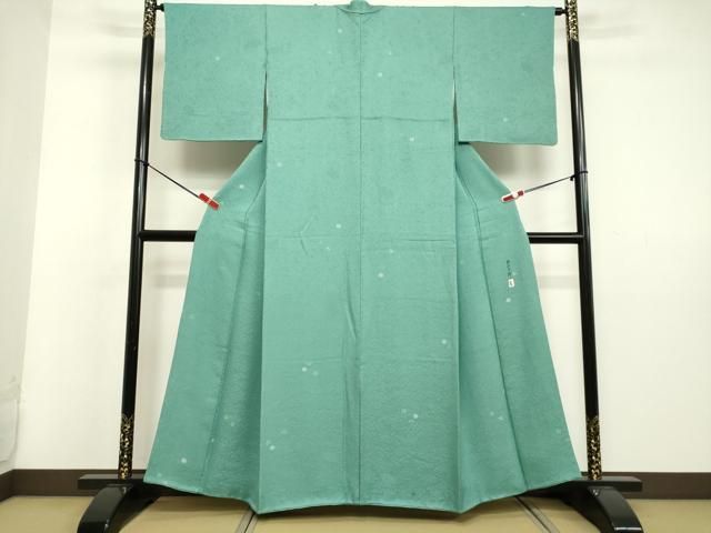 平和屋着物○本加賀友禅作家 柿本市郎 小紋 草花松文 銀糸 正絹