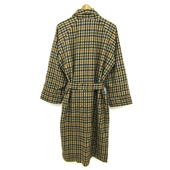 ダックス ガウンコート ベルト付き ロング丈 チェック柄 アウター 