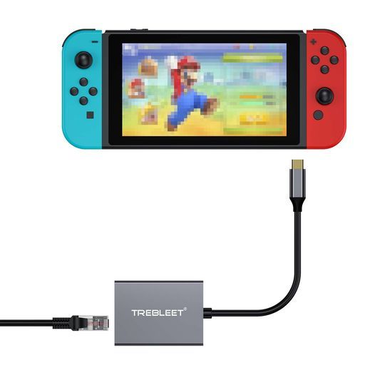 NintendoSwitch本体専用有線LANアダプター&PD急速充電2in110/100