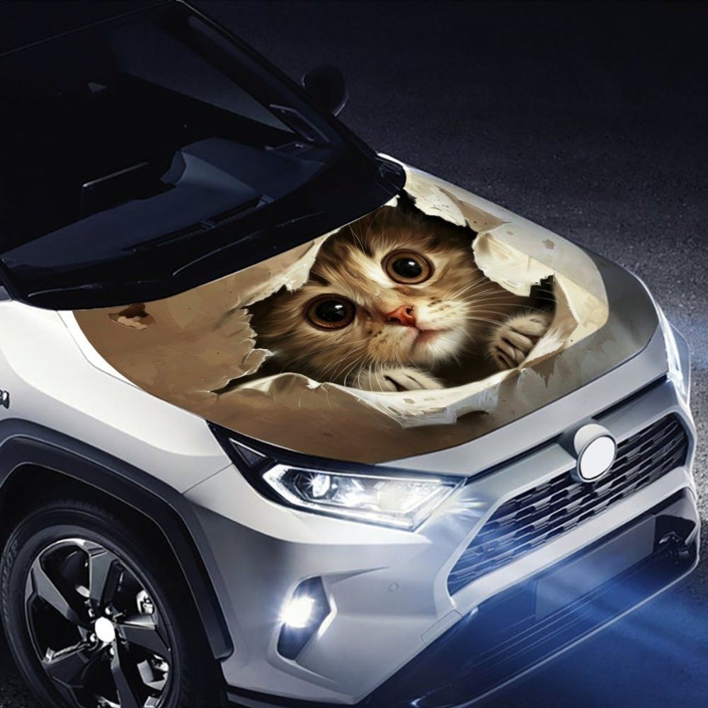 車の装飾に最適な美しい猫デザインのビニールラップ