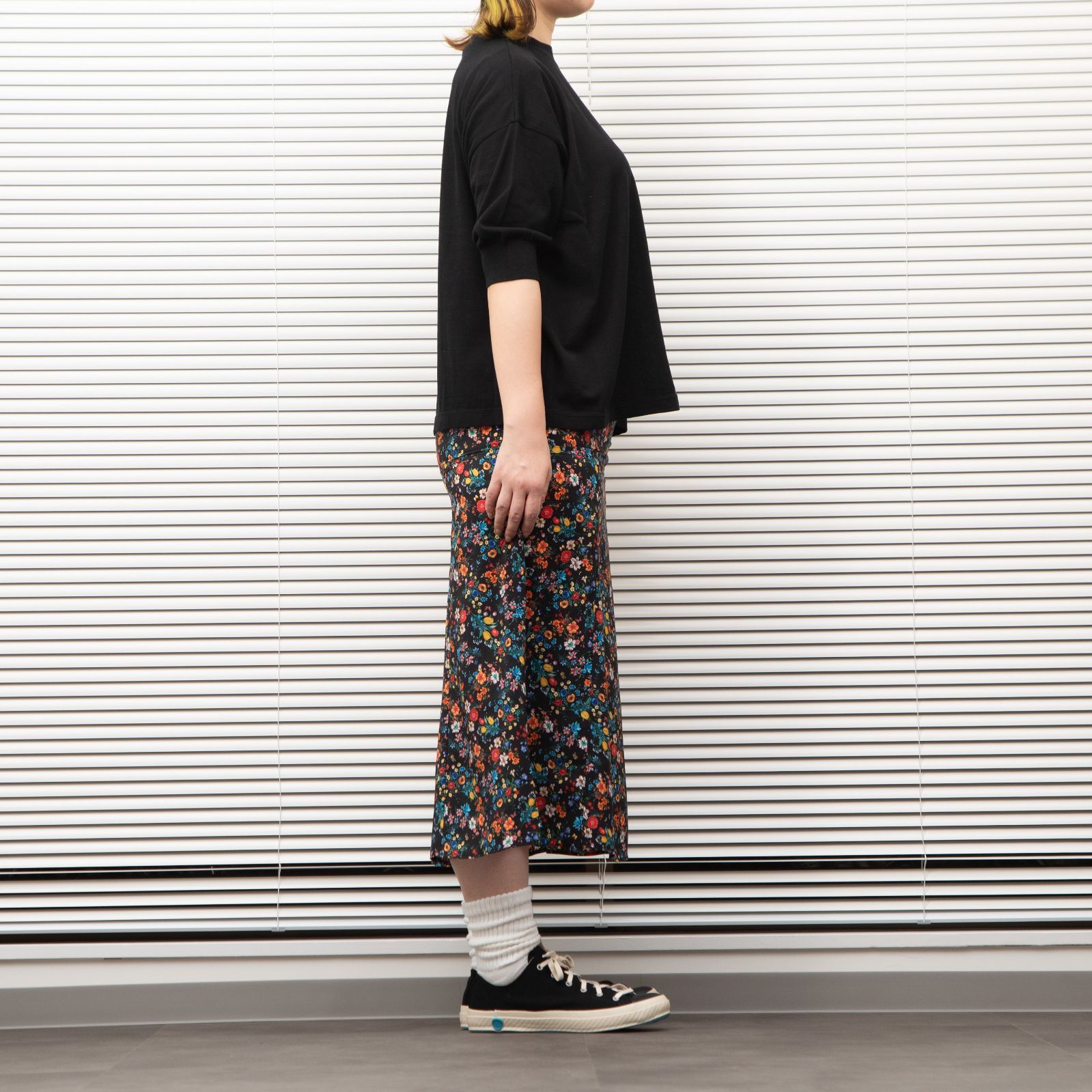 MEYAME コットンニット ブラック COTTON KNIT LONG SLEEVE TEE – MEYAME