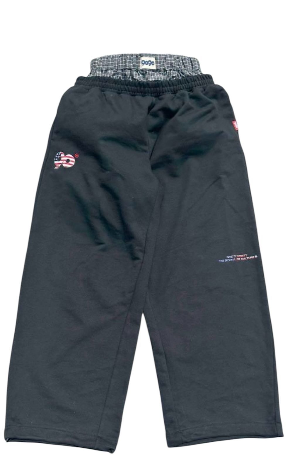 男女兼用 9090 NINETY NINETY ナインティナイン American 90Logo スウェットパンツ Sサイズ ブラック
