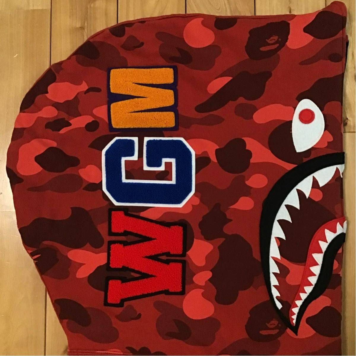 ☆XL☆ Giant shark full zip hoodie a bathing ape BAPE Red camo