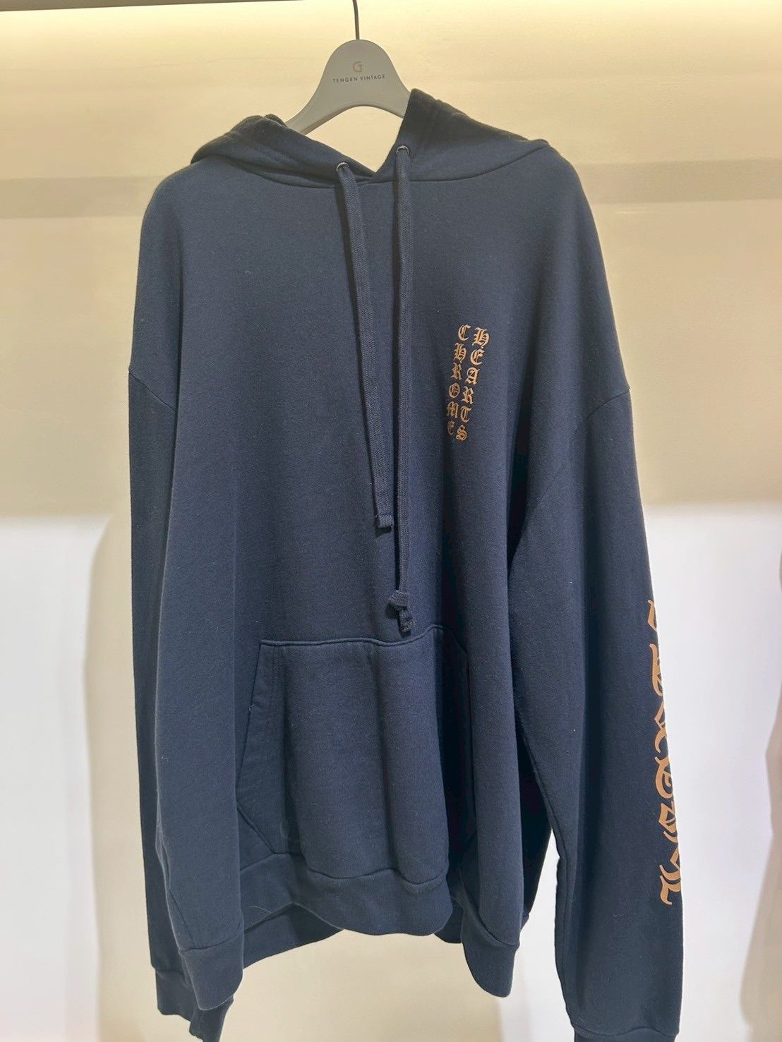 クロムハーツ Chrome Hearts プルオーバーロゴプリントパーカー ブラック XL