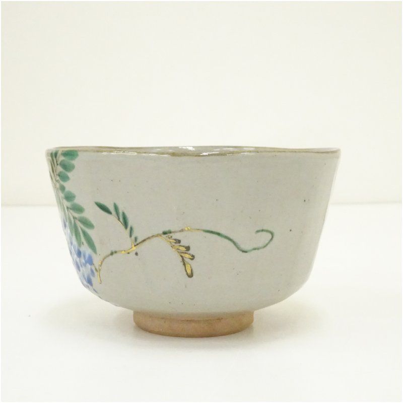 杣山焼 南口閑粋造 乾山藤茶碗（共箱）茶道 抹茶 おしゃれ 抹茶茶碗