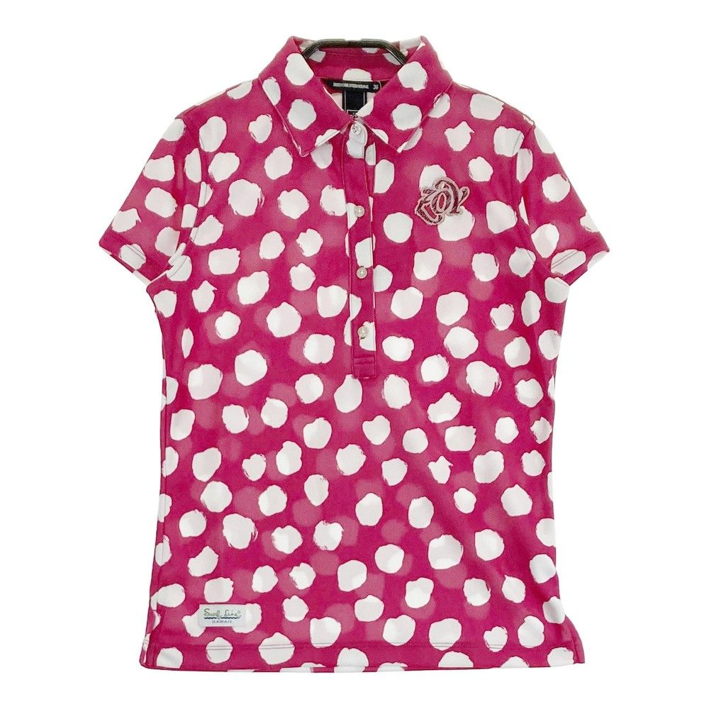 サイズ：36 ZOY ゾーイ 071602014 半袖ポロシャツ 総柄 パープル系 [240101416490] ゴルフウェア レディース ストスト サイズ：36 ZOY ゾーイ 071602014 半袖ポロシャツ 総柄 パープル