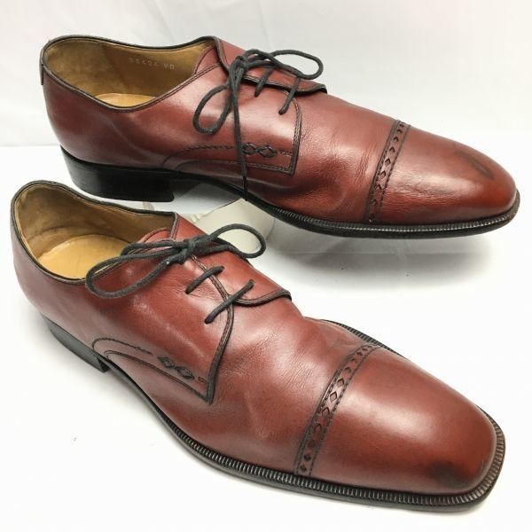 交換OK MORESCHI モレスキー サイズ10 28.5 キャップトゥ ビジネスシューズ 茶|men s 管NO.ZG-21<sale>