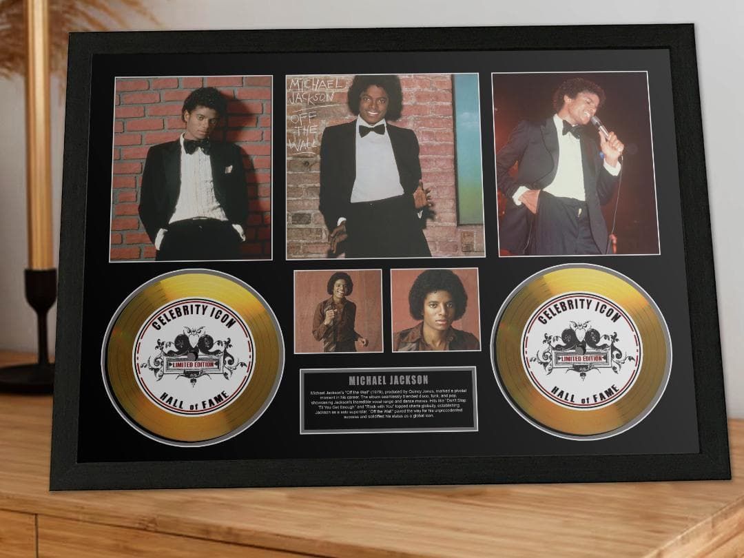 マイケル ジャクソン|オフ ザ ウォール ゴールドディスクフレーム証明書付4