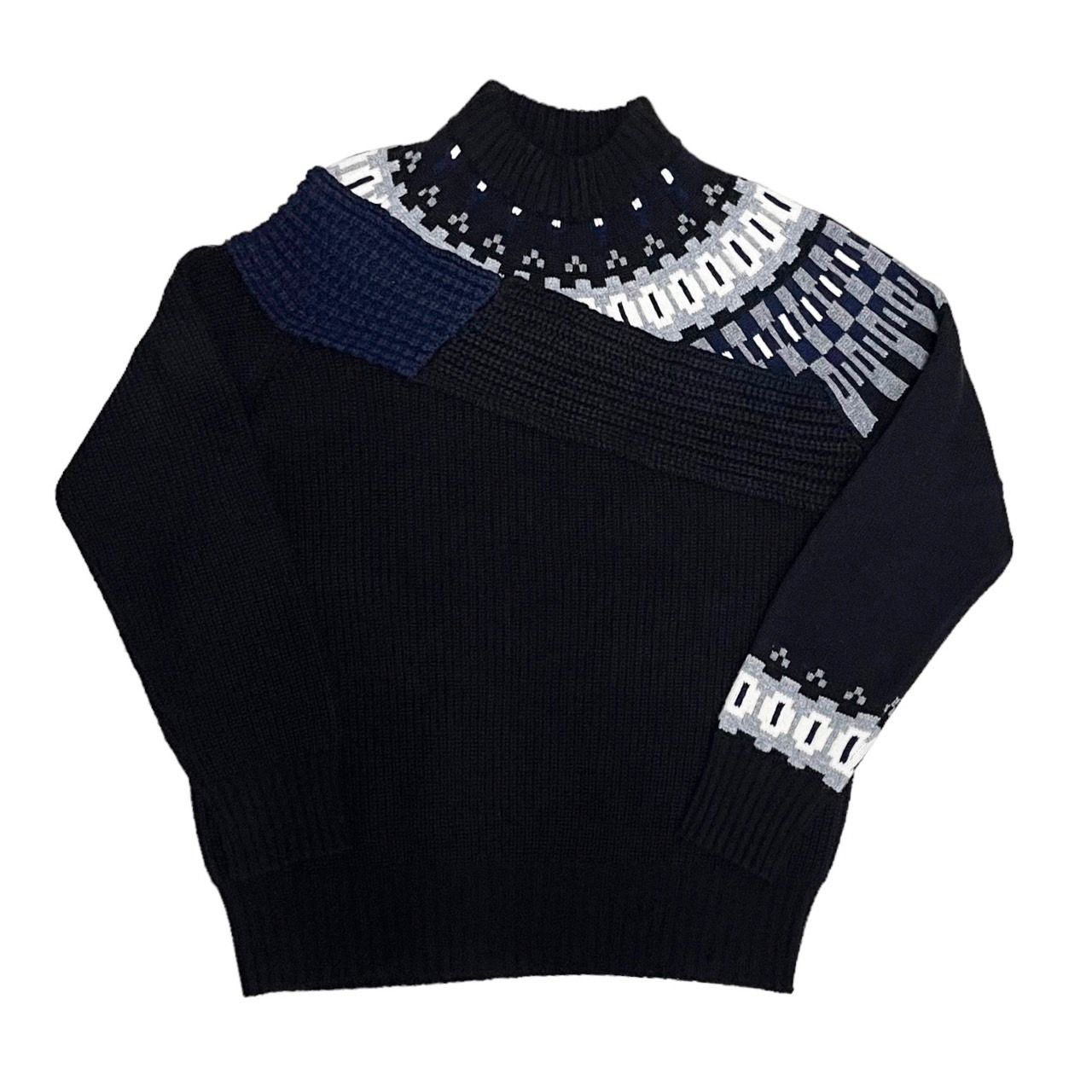 sacai サカイ 21AW Wool Knit Pullover ノルディック柄ウールニット