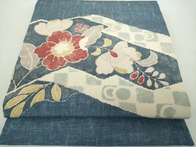 平和屋着物●九寸開き名古屋帯 辻が花 鬼しぼ縮緬 正絹 DAAY1648ps