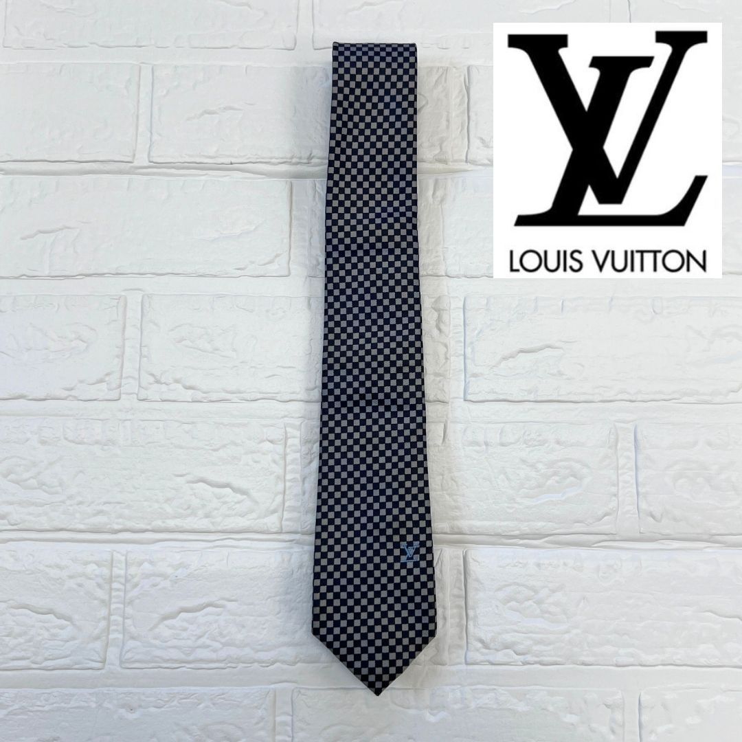 LOUIS VUITTON/ルイヴィトン/イタリア製/ネクタイ/グレー/シルク