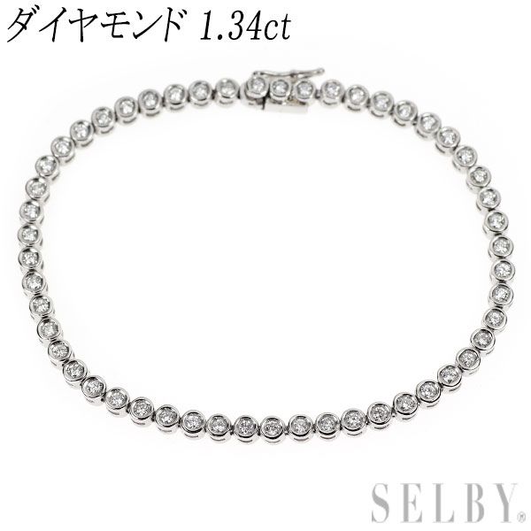 Pt850 ダイヤモンド ブレスレット 1.34ct テニス