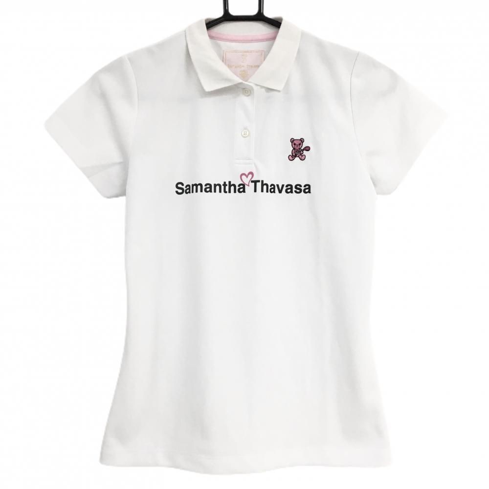 サマンサタバサ ゴルフ 半袖ポロシャツ 白 ホワイト 新品 レディース