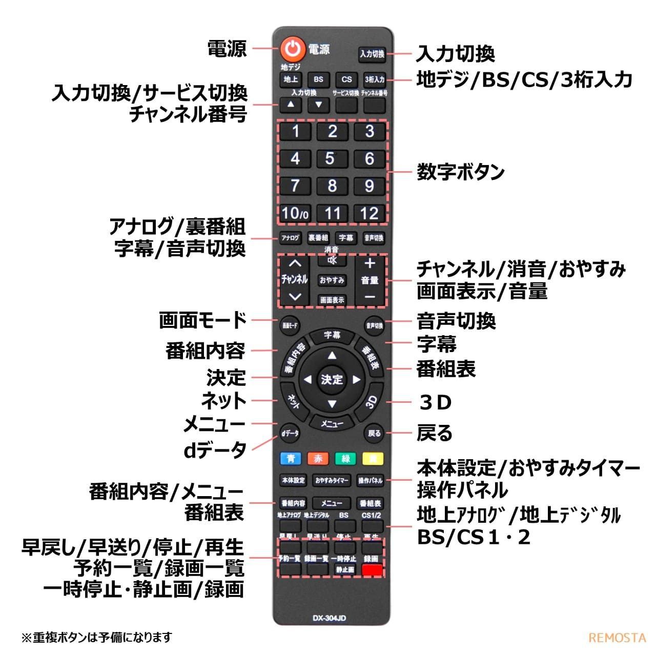 DX BROADTEC テレビリモコン NH200UD - テレビ