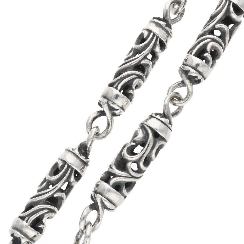 【美品】クロムハーツ 9LINKローラーウォレットチェーン　ロング クロムハーツ ROLLER LONG-T/2クリップ9LINKロングローラー シルバー