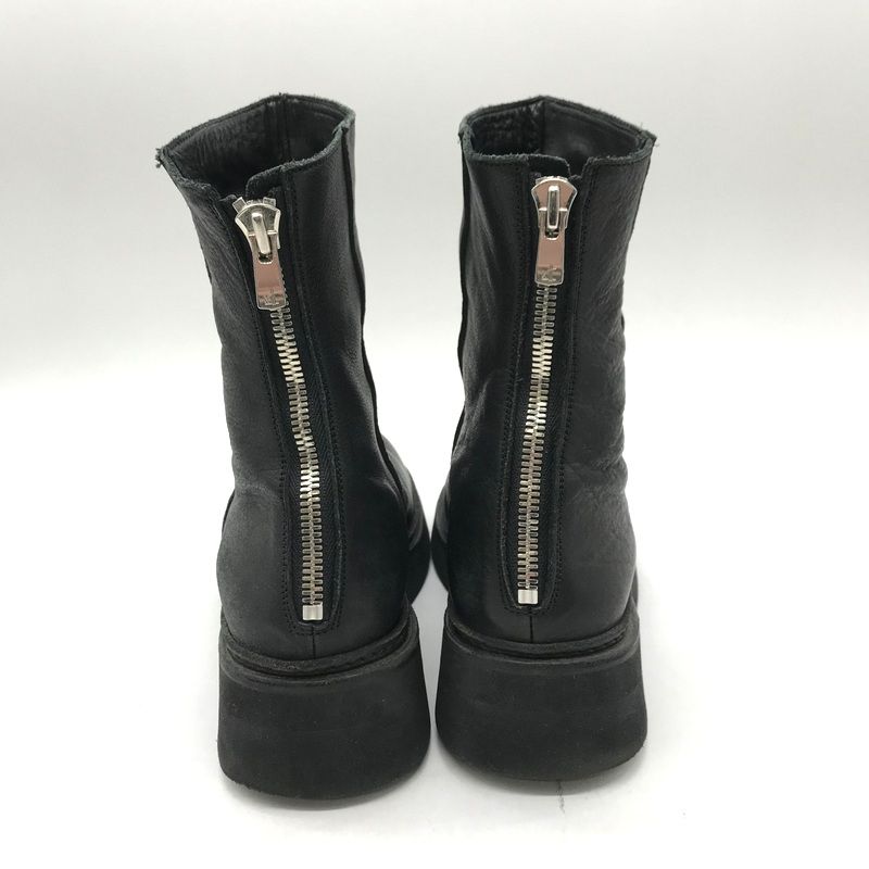 【Portaille】バックジップブーツ 27cm／サンプル品／美品 Portaille バックジップブーツ フロントドレープ レザーブーツ