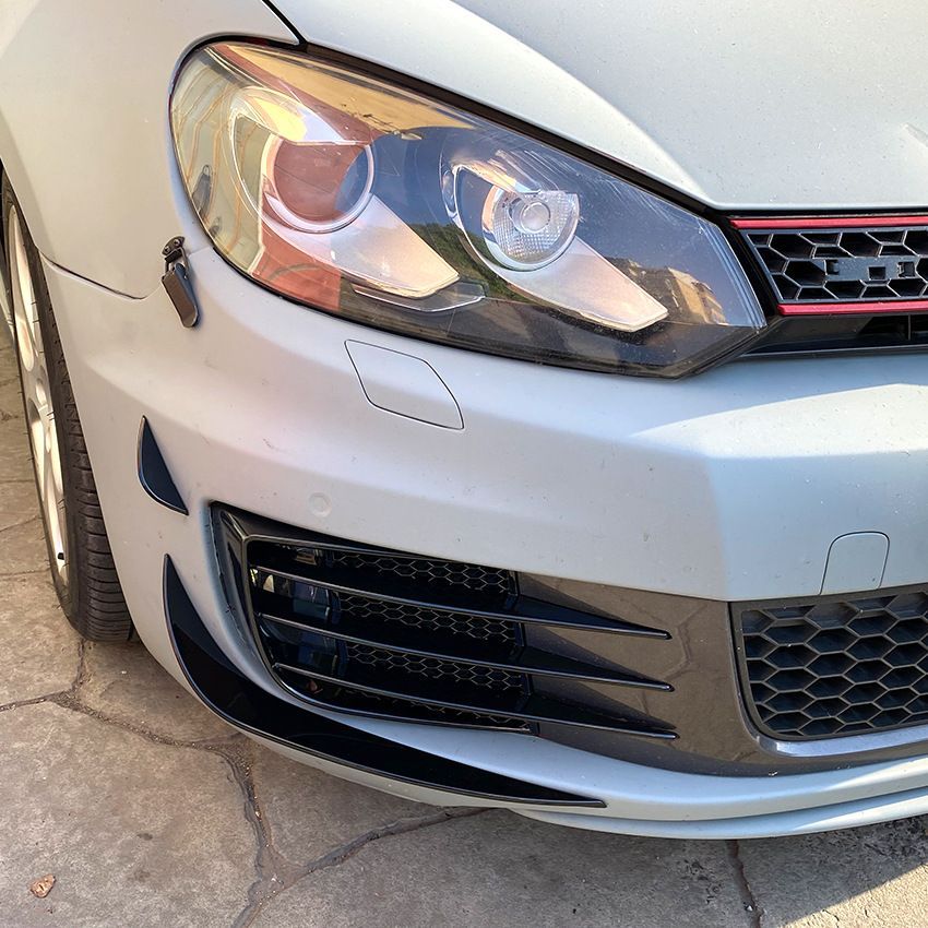 外装パーツ メンズ スポーツカスタム GTI風 フロントバンパーカナード フロントグリル アクセサリー VW ゴルフ6 MK6 GTI GTD用 ABS製