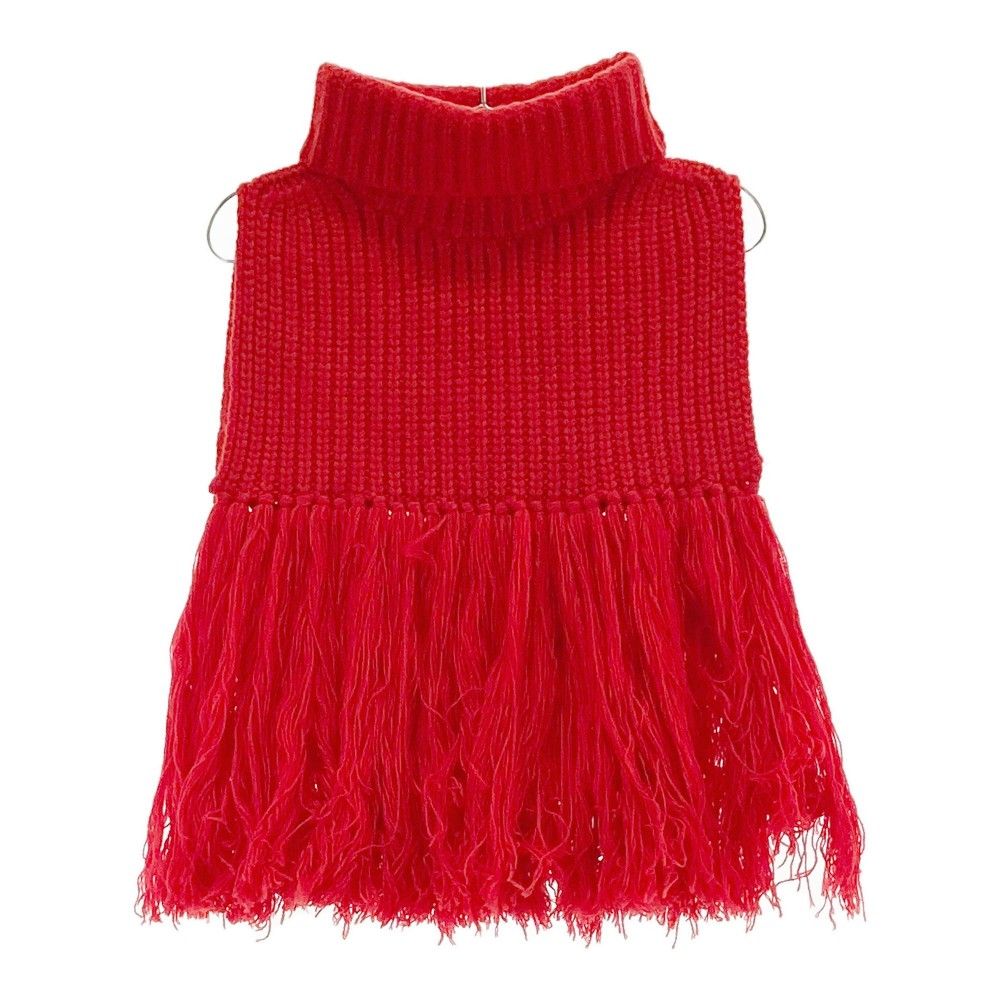 HYKE ハイク　ニットベスト　ビスチェ 中古・古着通販】HYKE (ハイク) フリンジニットベスト ブラック