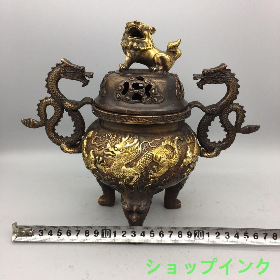 風獅爺の香道 香炉 香道具 装飾品 工芸品 美術品 置物 獅子蓋 双龍耳 香炉 書房 茶道 工芸品 装飾品 美術品 置物