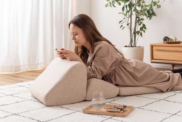 ツイードの3wayテレビ枕マット 座椅子