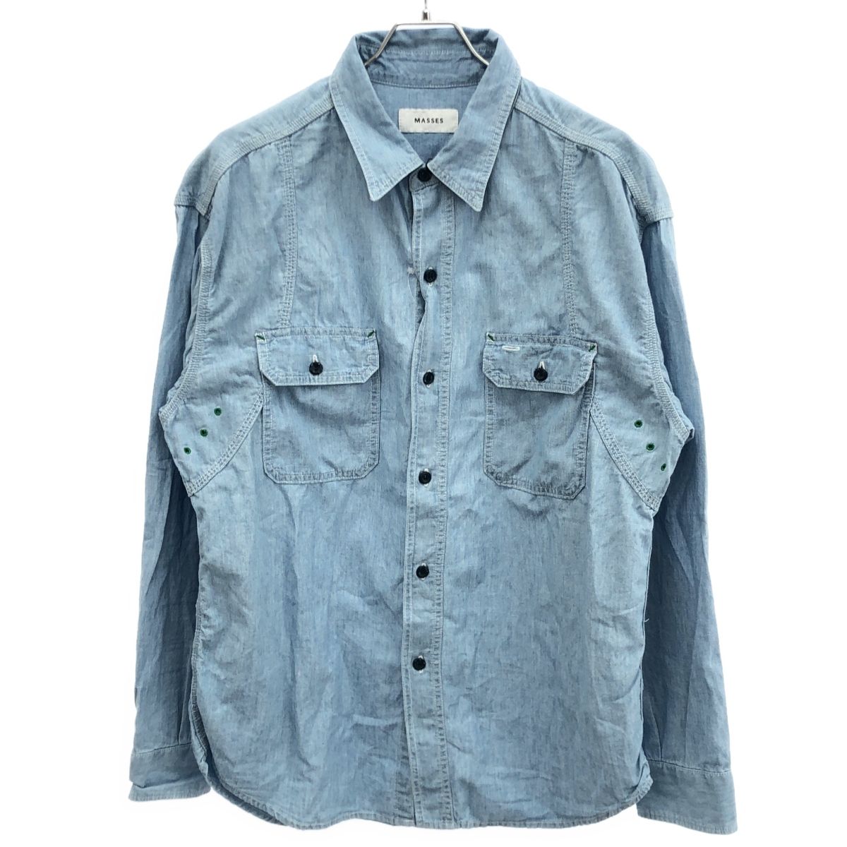MASSES マシス 25AW CHAMBRAY WORK SHIRT シャンブレーワークシャツ