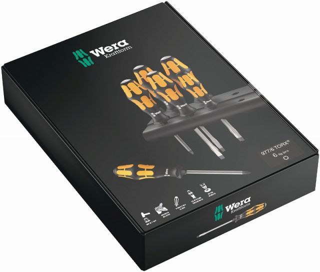 Wera貫通トルクスドライバーセット 6本組 根元六角付977 6 024410