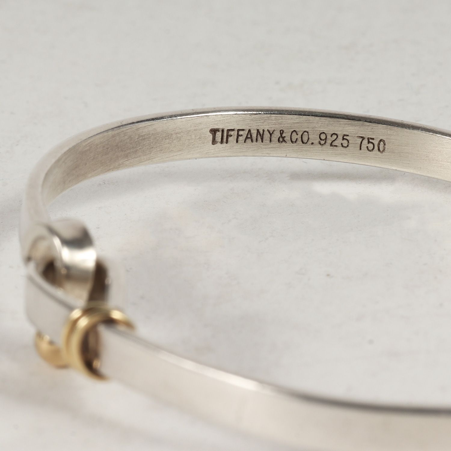 TIFFANY&Co. ティファニー フック&アイ バングル K18YG AU750 シルバー