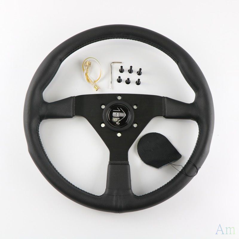 MOMO RACE モモ レース ステアリング 黒 レザータイプ φ32
