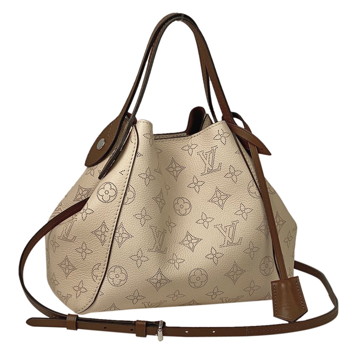 M51950 Louis Vuitton Mahina Leather Hina PM-Crème Beige