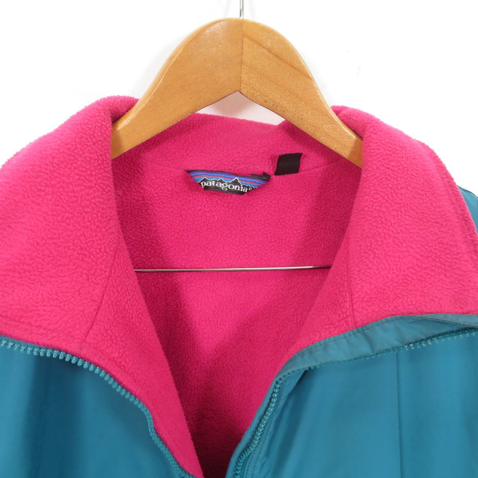 80s Patagonia USA製 シェルドシンチラ ジャケット USA製 88年 patagonia Shelled Synchilla Jacket 緑ピンク L 80s