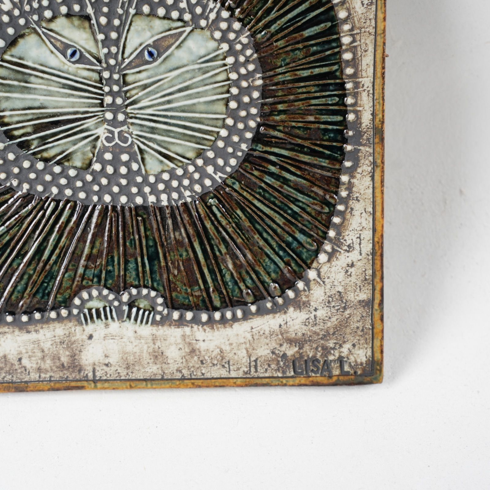 リサラーソン 陶板 黒猫 UNIK katt ブラック 丸猫 ネコ