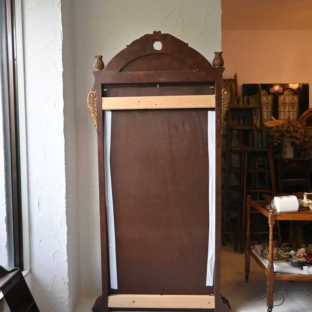 N-6 フランスアンティーク フレンチミラー 剥離家具 姿見 全身鏡