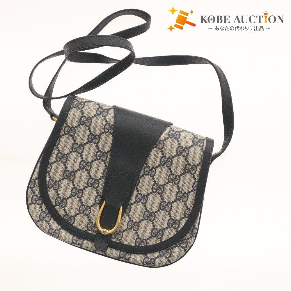 □ グッチ オールドグッチ ショルダー バッグ 鞄 GGスプリーム ホース